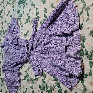 Purple White Floral Dress and Tie Belt